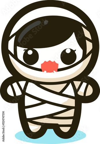 mummy cartoon cute style  ilustration design