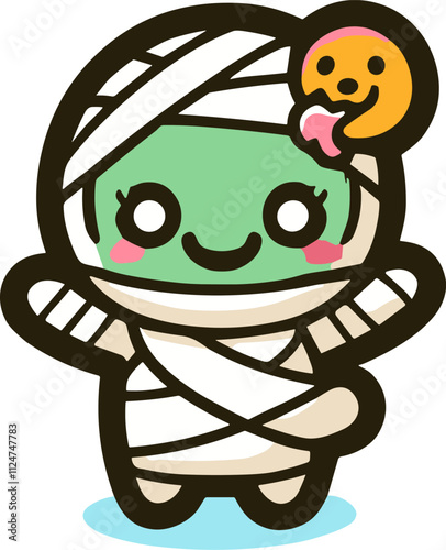 mummy cartoon cute style  ilustration design