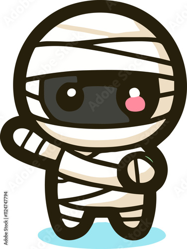 mummy cartoon cute style  ilustration design