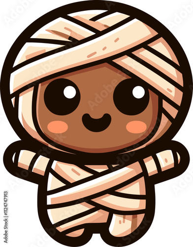 mummy cartoon cute style  ilustration design