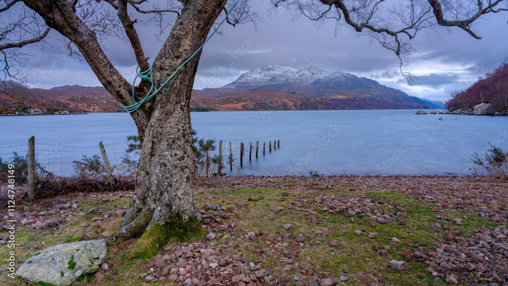 View along Loch Maree from Tollie Bay, Wester Ross, Scotland View along Loch Maree from Tollie Bay, Wester Ross, Scotland