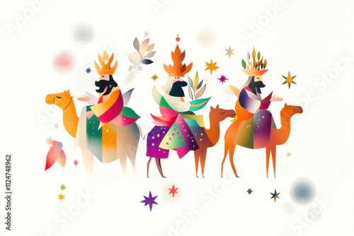 Generative AI Online Banner Poster for Three Kings Day Epiphany Celebration in Festive Cartoon Style