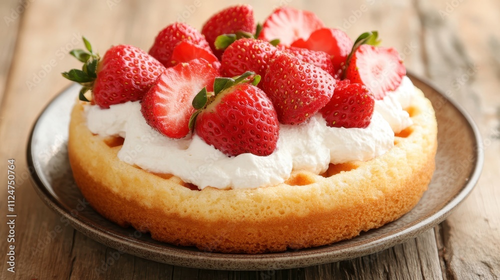 Delicious Strawberry Shortcake with Whipped Cream Topping Delicious Strawberry Shortcake with Whipped Cream Topping