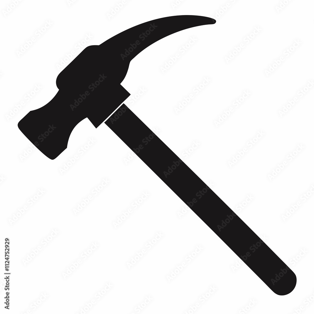 Minimalist Black Silhouette of a Hammer Vector Illustration Minimalist Black Silhouette of a Hammer Vector Illustration