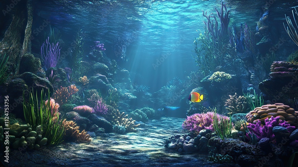 Fototapeta premium Underwater Coral Reef Scene