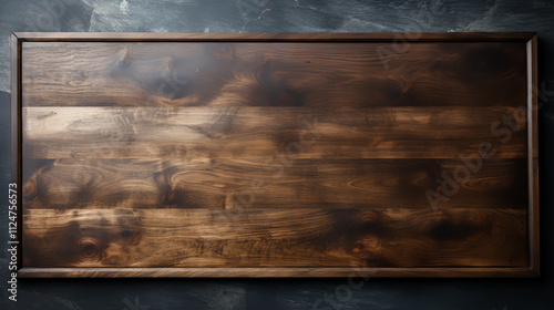 Texture of dark old wood. Charred and burnt old Board with knots. Wide burned board texture close-up, panoramic banner. photo