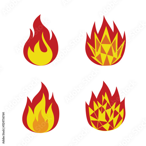 fire flaming logo icon illustration on white background 