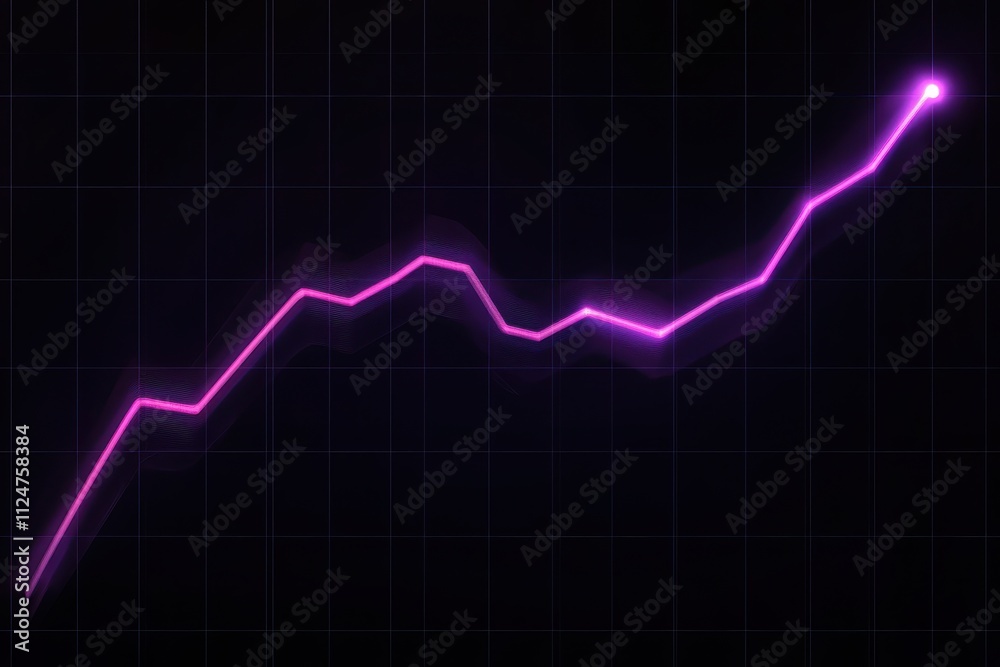 Financial graph stock market chart line graph upward trend glowing lines digital data visualization grid background Financial graph stock market chart line graph upward trend glowing lines digital data visualization grid background