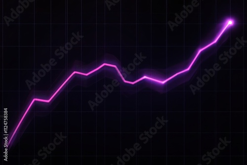 Financial graph stock market chart line graph upward trend glowing lines digital data visualization grid background