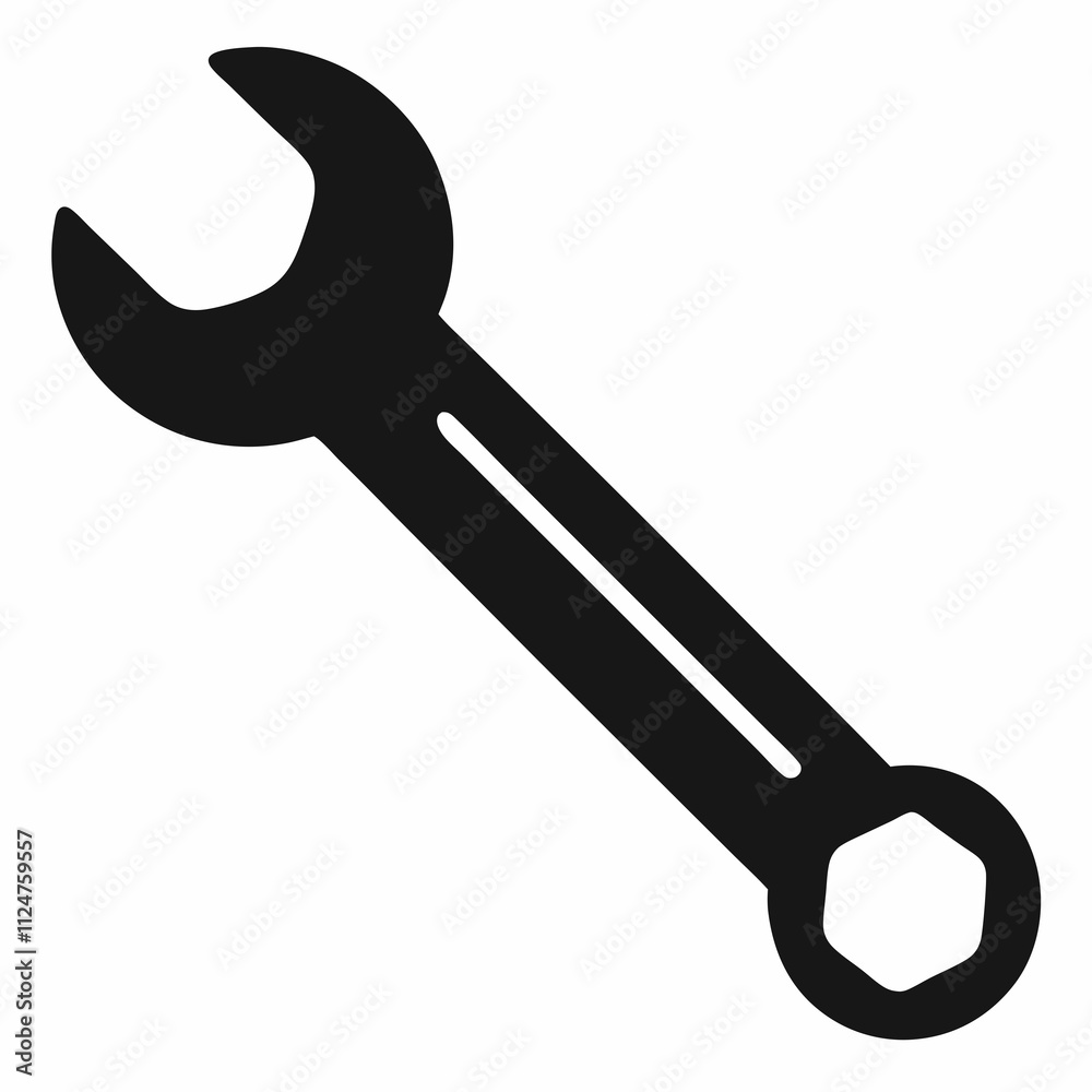 Minimalist Black Silhouette Wrench Vector Design Minimalist Black Silhouette Wrench Vector Design