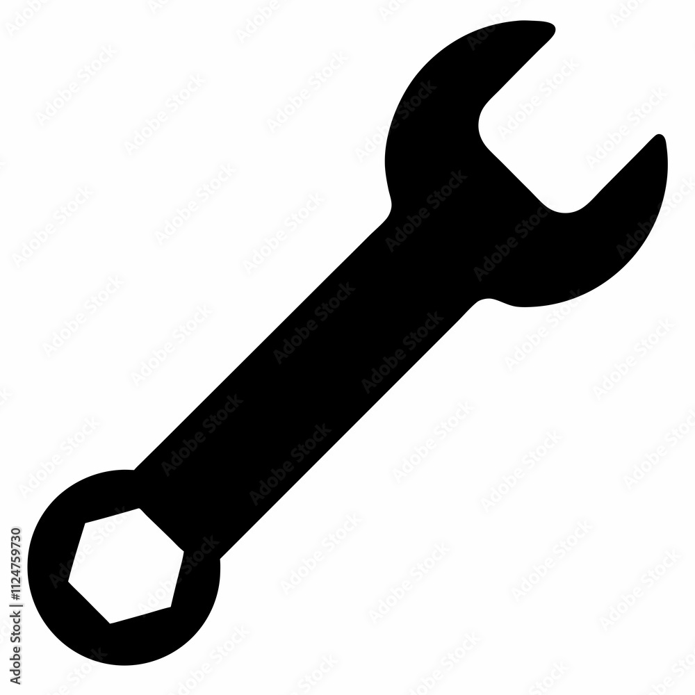 Minimalist Black Silhouette Wrench Vector Design Minimalist Black Silhouette Wrench Vector Design