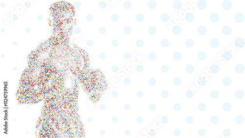 A silhouette vector from basic shape of a boxer athlete exercise routine
