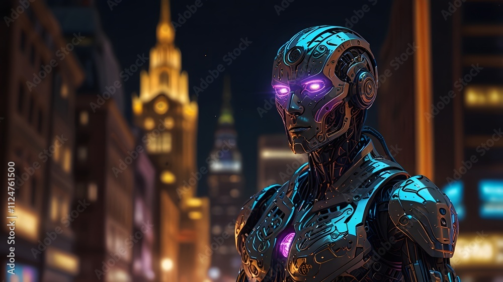 Future Hero ai Robots, background Created with Generative AI technology. Future Hero ai Robots, background Created with Generative AI technology.