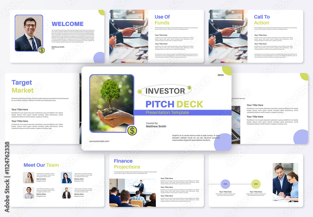 Investor Pitch Deck Presentation Template Stock Template | Adobe Stock