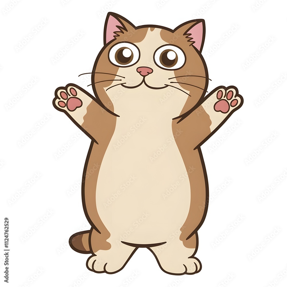 Cute cartoon cat character standing Cute cartoon cat character standing