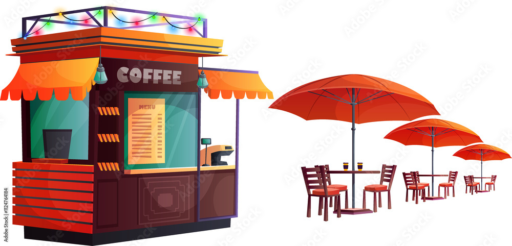 Obraz premium Park Cafe with Table