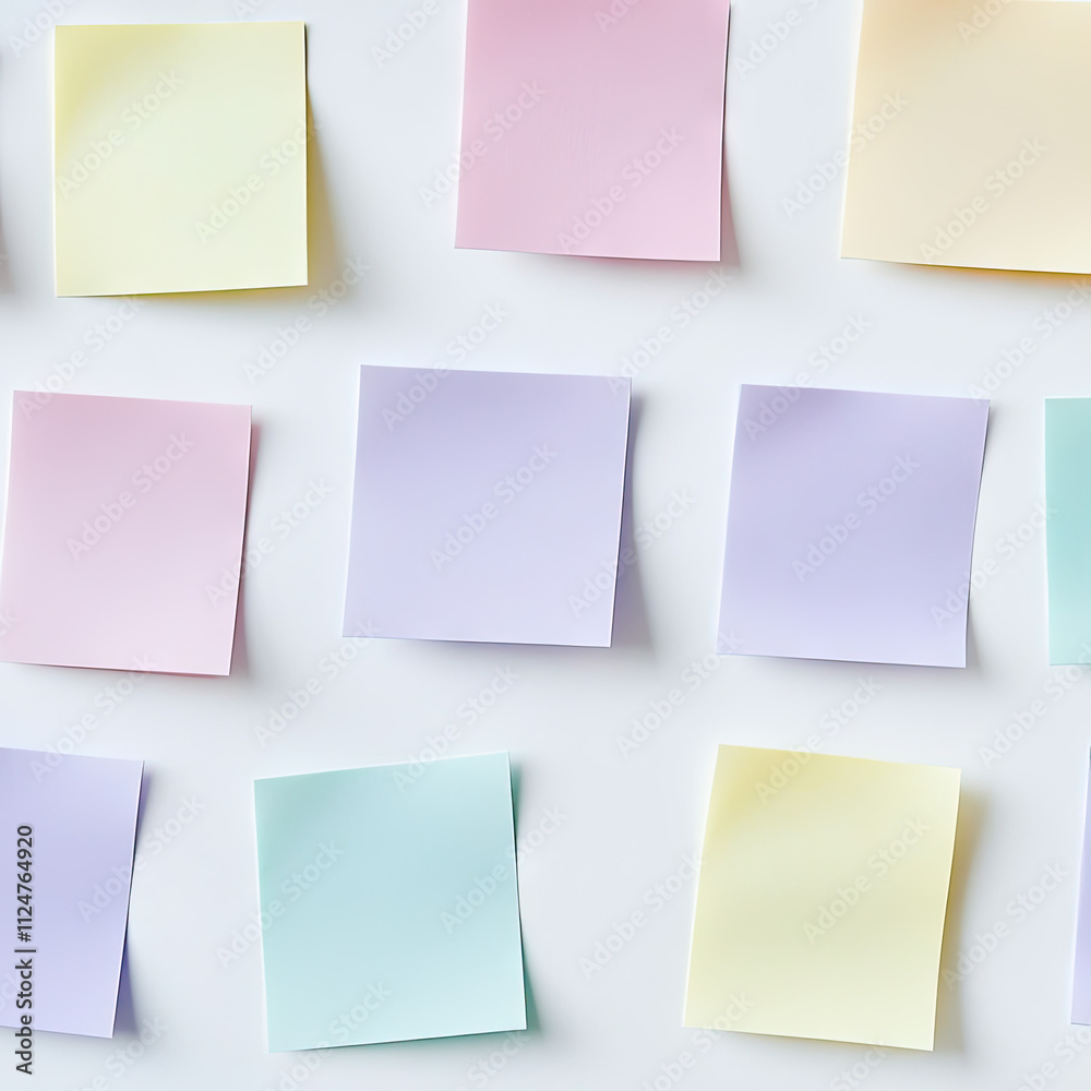 pastel-colored sticky notes pastel-colored sticky notes