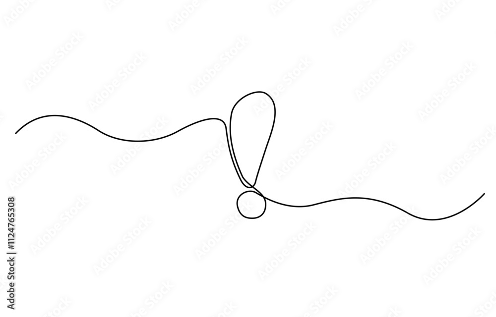 Exclamation point. One line continuous exclamation point. Line art, Continuous one line drawing, Dangerous sign line continuous drawing vector, Exclamation mark one line drawing. Exclamation point. One line continuous exclamation point. Line art, Continuous one line drawing, Dangerous sign line continuous drawing vector, Exclamation mark one line drawing.