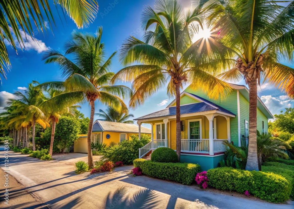 Grace Bay Turks & Caicos: Sunny Caribbean Beach House, Palm Trees, Serene Street - Idyllic Island Escape Grace Bay Turks & Caicos: Sunny Caribbean Beach House, Palm Trees, Serene Street - Idyllic Island Escape