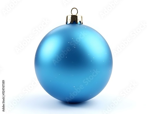 blue christmas ball 3d render icon isolated on transparent background cutout ia 