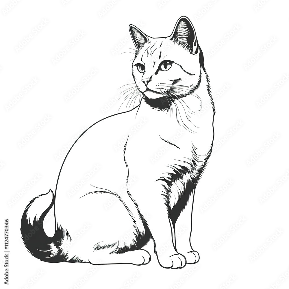 Cute cat silhouette, elegant and playful, isolated on a white background. Cute cat silhouette, elegant and playful, isolated on a white background.