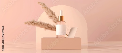 cosmetic beauty serum bottle with blank label