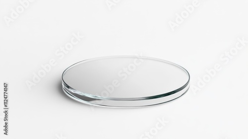 Glass Round Surface Plate Perfect for Displaying Products, Jewelry, or Decorative Items on a Minimalistic White Background