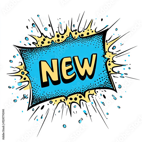A cartoon speech bubble with the word 