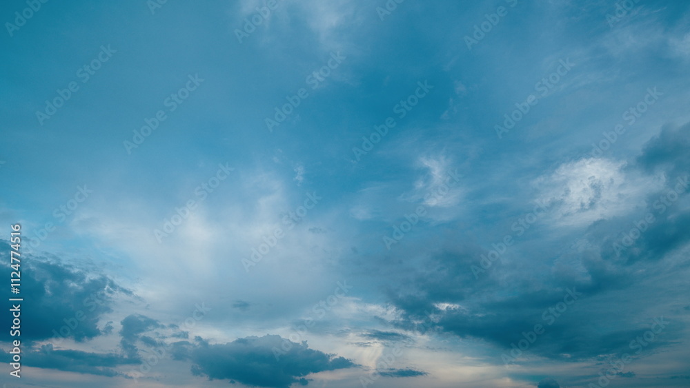 Landscape White Clouds Moving In Opposite Direction. White Clouds Nature. Heavenly Sky With Fresh Clean Air And Blue Skies. White Clouds Background. Landscape White Clouds Moving In Opposite Direction. White Clouds Nature. Heavenly Sky With Fresh Clean Air And Blue Skies. White Clouds Background.