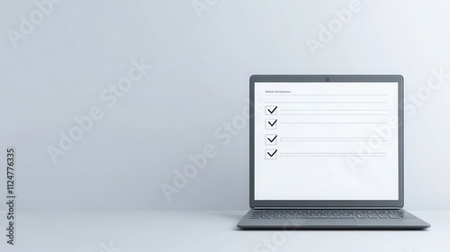 Survey Interface on Laptop with Checkboxes