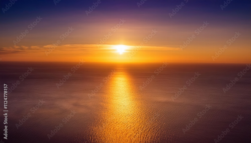 Golden Hour Horizon: A breathtaking aerial view of a vibrant sunset casting golden rays across a vast expanse of ocean. The sky is ablaze with hues of orange, purple, and blue. Golden Hour Horizon: A breathtaking aerial view of a vibrant sunset casting golden rays across a vast expanse of ocean. The sky is ablaze with hues of orange, purple, and blue.