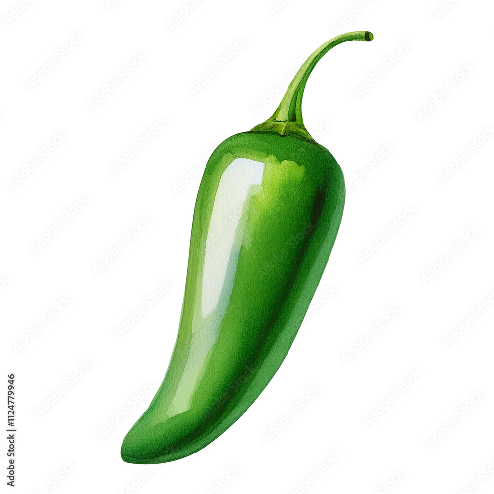 Fresh Green Jalape o Pepper Spicy Ingredient Cooking Food Isolated Fresh Green Jalape o Pepper Spicy Ingredient Cooking Food Isolated