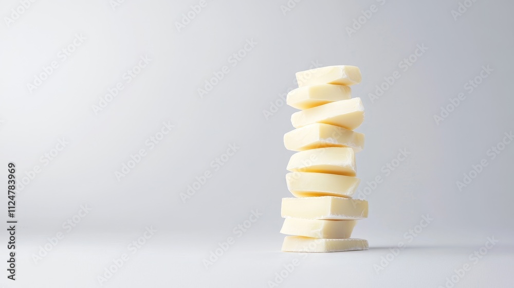 Stacked White Soap Bars on a Minimalist Background for Cleanliness, Hygiene, and Freshness in Wellness and Personal Care Practices Stacked White Soap Bars on a Minimalist Background for Cleanliness, Hygiene, and Freshness in Wellness and Personal Care Practices