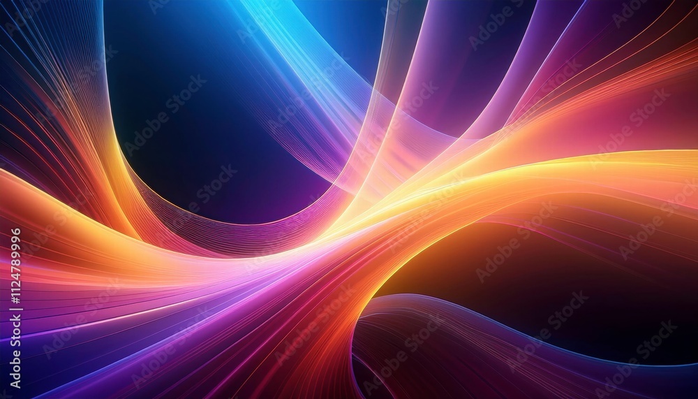 Abstract Flow of Colors: A mesmerizing abstract background featuring vibrant, flowing lines of color against a deep, black backdrop. Perfect for themes of energy, movement. Abstract Flow of Colors: A mesmerizing abstract background featuring vibrant, flowing lines of color against a deep, black backdrop. Perfect for themes of energy, movement.