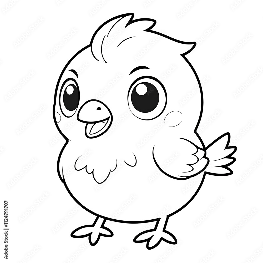 Obraz premium Adorable coloring page featuring cute animals. Perfect for kids' activity books, educational materials, and creative projects