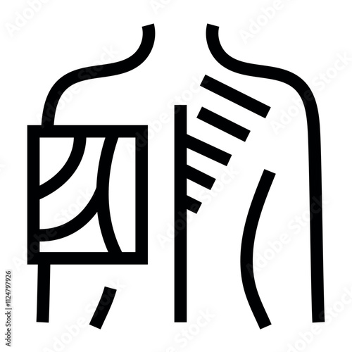 Polymyositis line black icon. Vector isolated button.