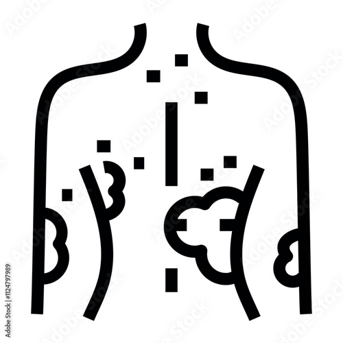 Psoriasis line black icon. Vector isolated button.