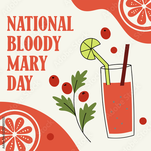 National bloody Mary day event poster vector art design 