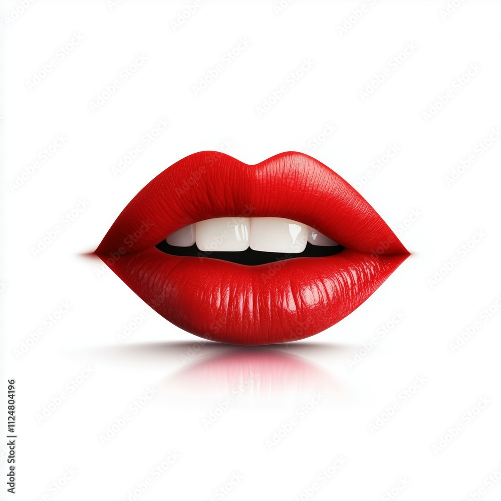 a pair of red lips isolated on a white background a pair of red lips isolated on a white background