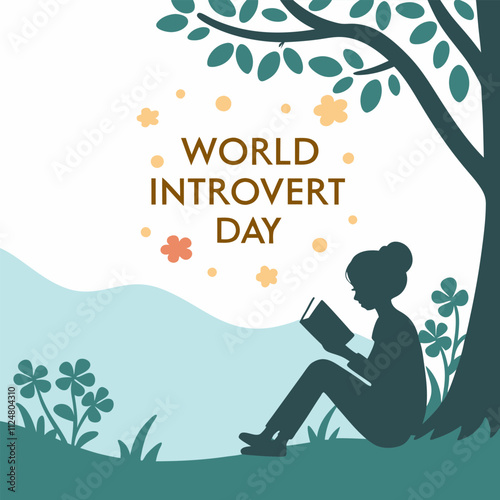 World introvert day concept poster design template 