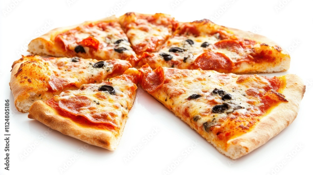 Delicious Pizza Slices with Various Toppings