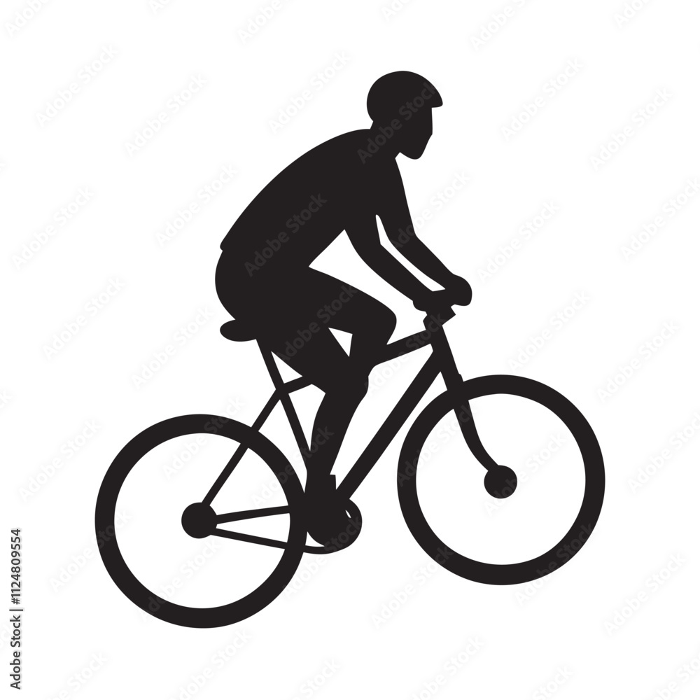 Man riding on the bicycle silhouette Man riding on the bicycle silhouette