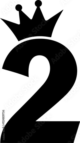 Number 2 with crown