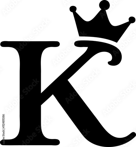 Letter k with crown
