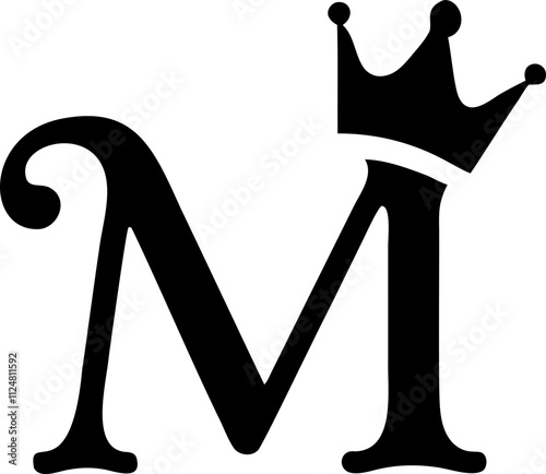 Letter m with crown