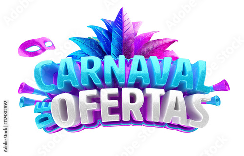 CARNAVAL DE OFERTAS SELO 3D ROXO E AZUL  photo