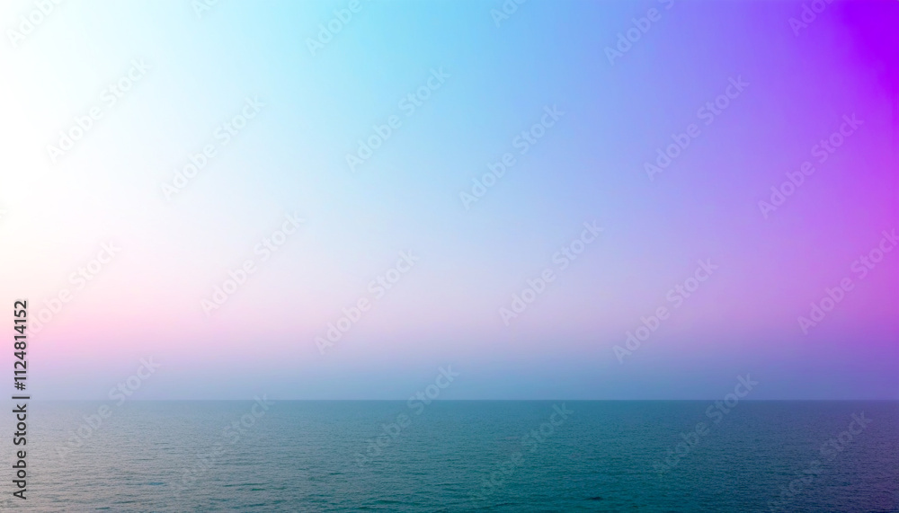 Obraz premium Tranquil ocean horizon blends soothing colors at twilight