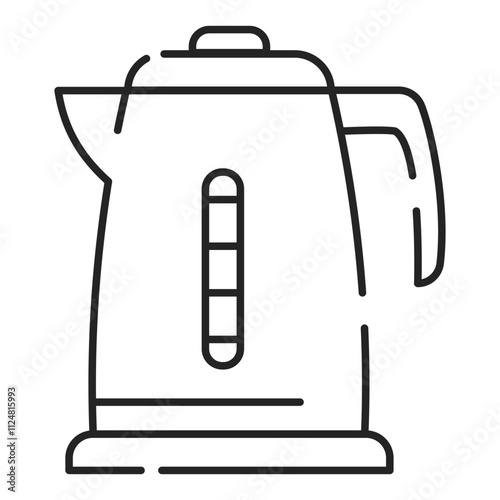 Electric kettle line icon vector isolated. Household appliance. Kitchen tool for boiling water