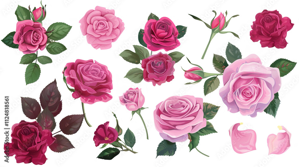 Rose flower isolated on white background Rose flower isolated on white background
