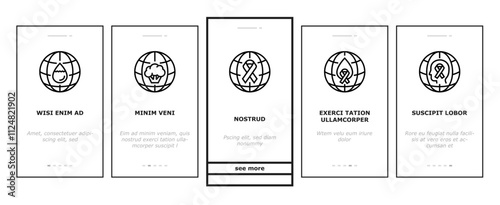 international day holidays onboarding mobile vector family children, tolerance and yoga, water food, cancer diabetes, mental health international day holidays illustrations